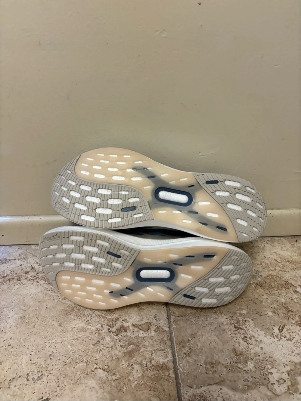 Adidas Ultraboost 5x Running Shoes Light Cream Blue Grey Men’s Sz 14 JH9037